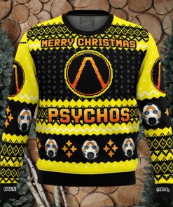 Merry Christmas Psychos Borderlands Knitting Pattern Ugly Christmas Holiday Sweater