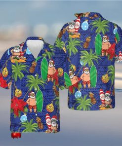 Merry Christmas Santa Claus Hawaiian Shirt Summer Short Sleeve Shirts Gift Ideas For Husband