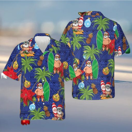 Merry Christmas Santa Claus Hawaiian Shirt Summer Short Sleeve Shirts Gift Ideas For Husband