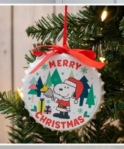 Merry Christmas Snoopy Bottle Cap Ornament