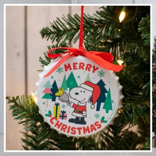 Merry Christmas Snoopy Bottle Cap Ornament