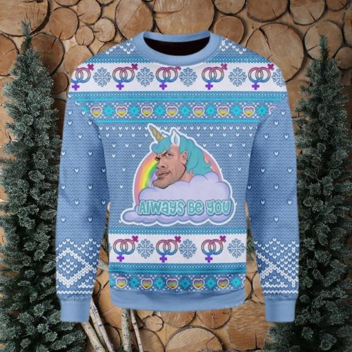 Merry Christmas The Rock Dwayne Johnson Always Be You For Men Ugly Sweater