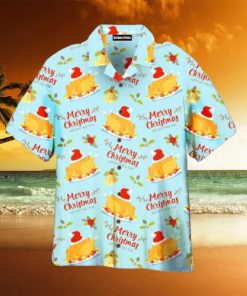 Merry Christmas Turkey Santa Blue And Yellow Aloha Hawaiian Shirt