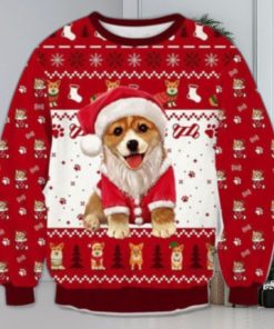 Merry Corgi Dog Corgmas Ugly Sweater For Christmas