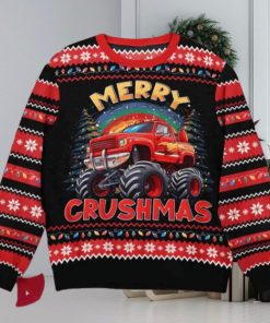 Red Monster Truck Christmas Jersey Tee
