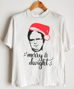 Merry & Dwight The Office Christmas Dwight Schrute Santa Hat shirt