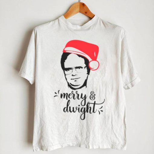 Merry & Dwight The Office Christmas Dwight Schrute Santa Hat shirt