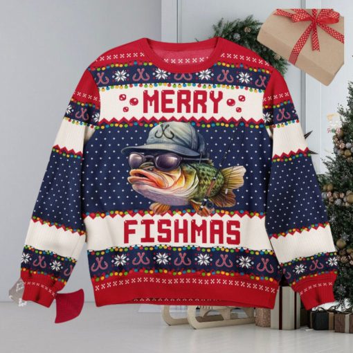 Merry Fishmas For Fishing Dad, Grandpa   Personalized Ugly Sweater