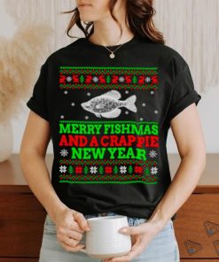 Merry Fishmas and a crappie new year ugly Christmas shirt