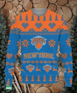 Merry Funny New York Knicks Gifts For Fan Merry Christmas Tree Ugly Christmas Sweater Gift Holidays