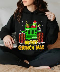 Merry Grinch mas Grinch Max and jeep Christmas shirt