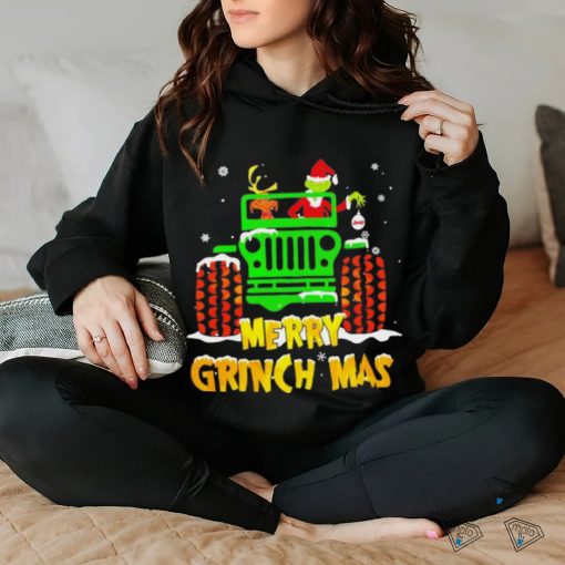 Merry Grinch mas Grinch Max and jeep Christmas shirt