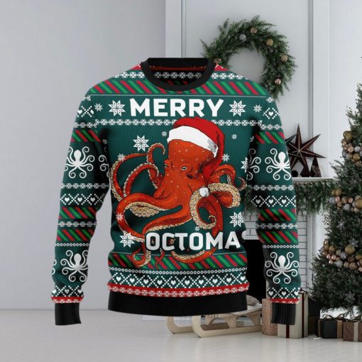 Merry Octomas Ugly Christmas Sweater Xmas Gift 3D Christmas Sweater