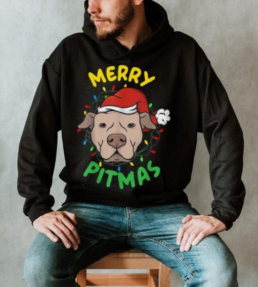 Merry Pitmas Christmas Day Dog Lover Pitbull Dog Shirt