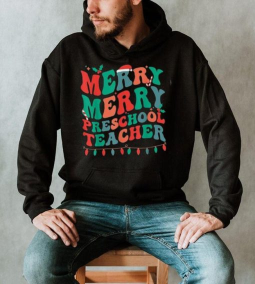 Merry Preschool Teacher Christmas Pre K Teacher Xmas Party Unisex Shirt