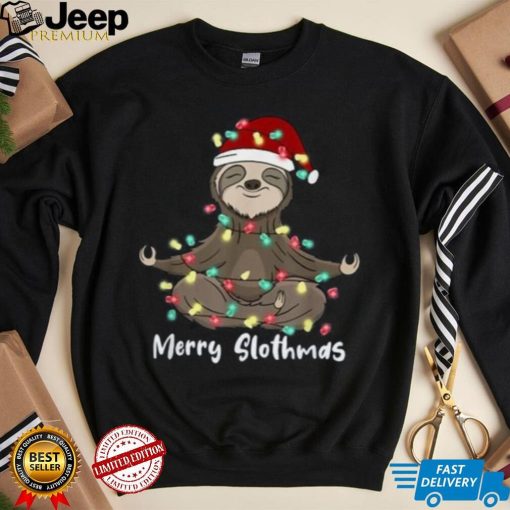 Merry Slothmas Funny Sloth Christmas Yoga Lover Sloth Lover Shirt