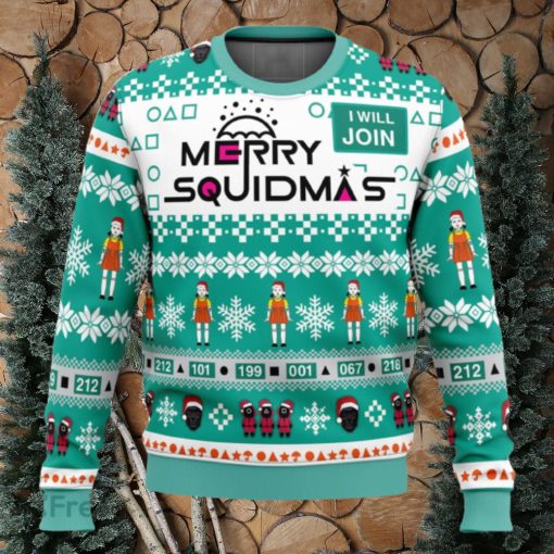 Merry Squidmas Squid Game 3D Ugly Christmas Sweater Christmas Holiday Gift