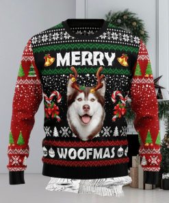 Merry Woofmas Husky Unisex Womens & Mens, Couples Matching, Funny Family Ugly Christmas Holiday Sweater Gifts