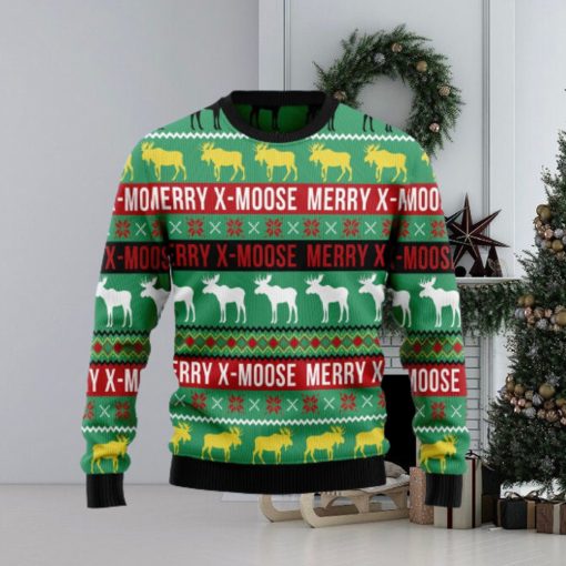 Merry X Moose Ugly Christmas Sweater Gift Men Women