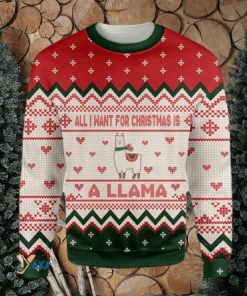 Merry Xmas All I Want For Christmas Is A Llama Gift For Christmas Party Ugly Christmas Sweater