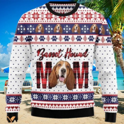 Merry Xmas Basset Hound Mom Awesome Gift For Christmas Ugly Christmas Sweater