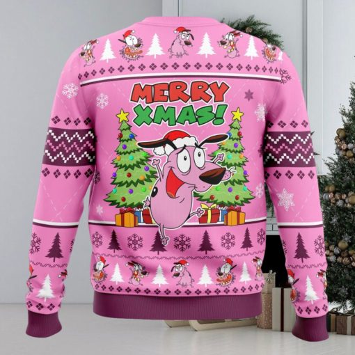 Merry Xmas Courage The Cowardly Dog Ugly Christmas Sweater 1