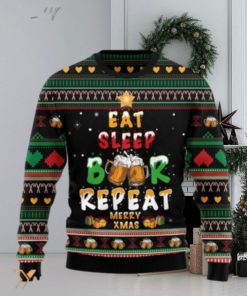 Merry Xmas Eat Sleep Beer And Repeat Awesome Gift For Christmas Ugly Christmas Sweater