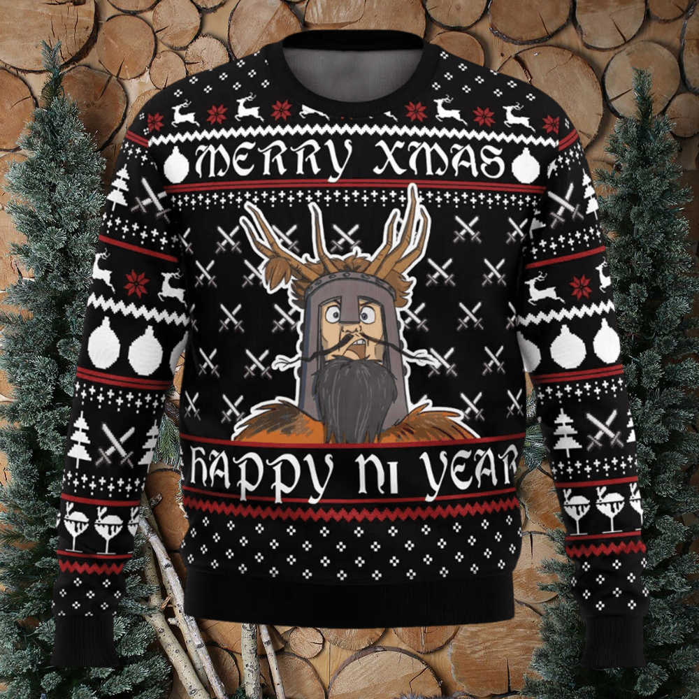 Merry Xmas Happy Ni Year Monty Python Ugly Christmas Sweater teejeep