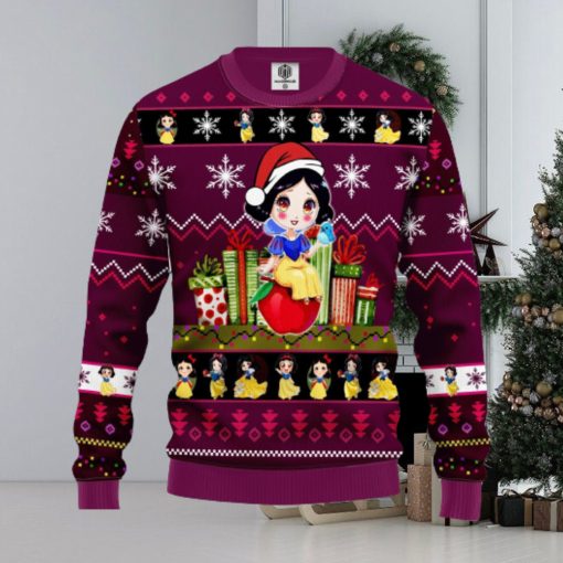 Merry Xmas Snow White Cartoon AOP Print Christmas Ugly Sweater For Men Women