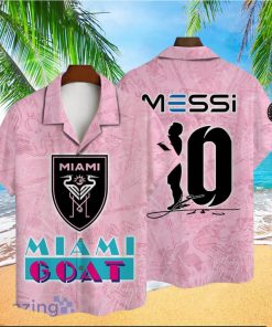 Messi Goat Inter Miami Pattern AOP Short Sleeve 3D Hawaiian Shirt Summer Gift