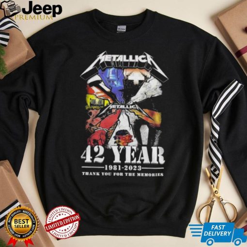 Metallica 42 Years 1981 2023 thank You for the memories shirt