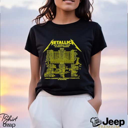 Metallica M72 World Tour 2023 2024 Unisex Shirt, Metallica Band No Repeat Weekend Shirt, Metallica Updated Tour Setlists Tee, Metallica Tour Dates T Shirt