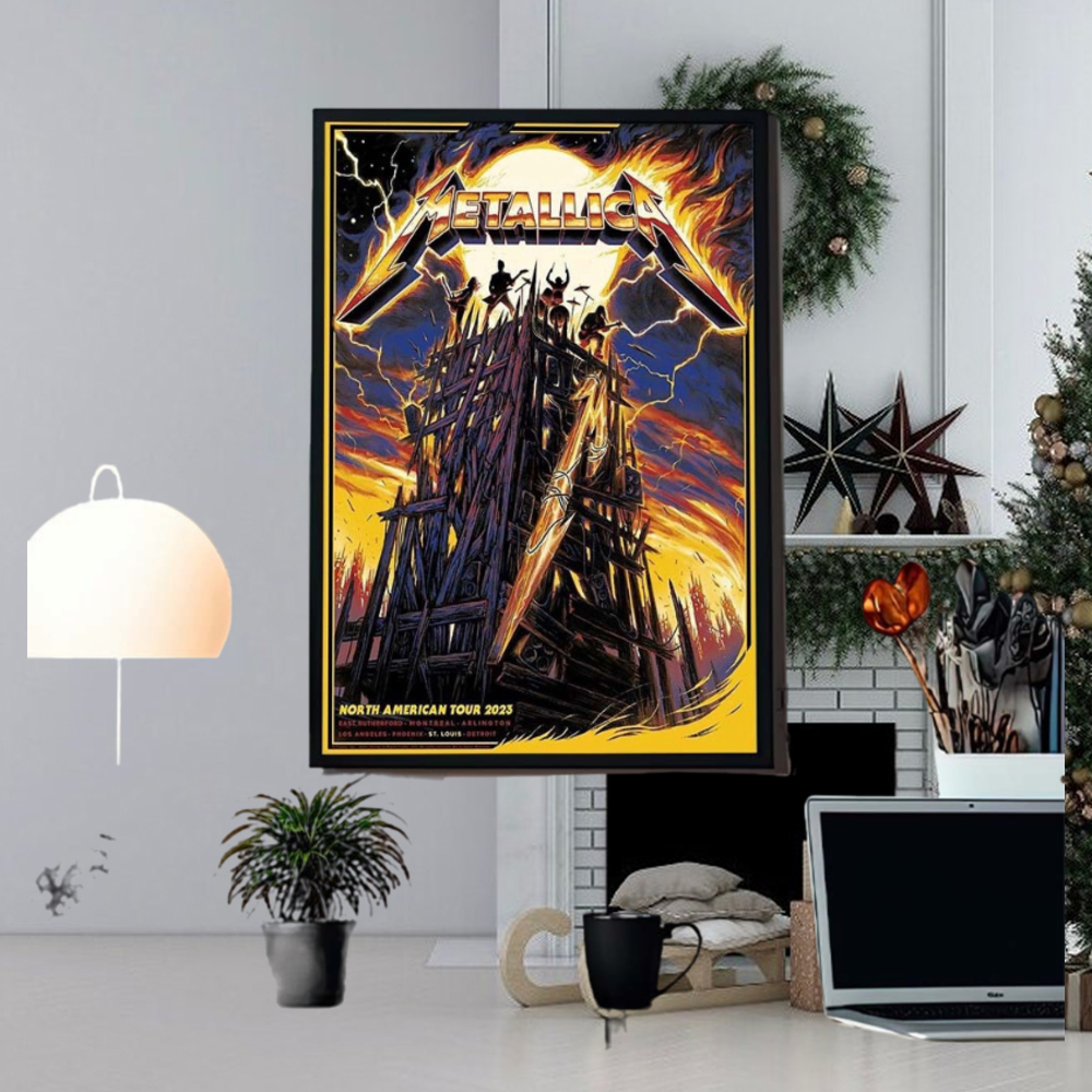 Metallica The Exclusive Colorway Of Official Pop-Up Shop Poster For St Louis  North American Tour 2023 Home Decor Poster Canvas - Horusteez