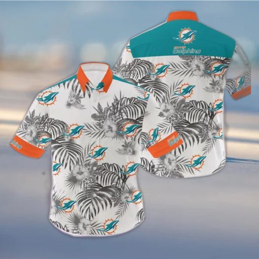 Miami Dolphins 3D Flowers Leaf NFL Hawaiian Shirt Summer Hot Gift For Fans