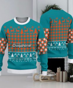 Miami Dolphins Check Christmas Sweater