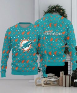 Miami Dolphins Christmas Pine Tree Patterns Pattern Knitted Ugly Christmas Sweater AOP Gift For Men And Women