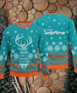 Miami Dolphins Christmas Reindeer Knitted Sweater