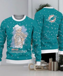 Miami Dolphins Fans Santa Claus Tattoo Ugly Christmas Sweater Gift