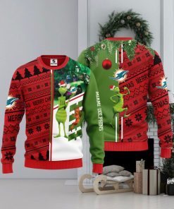 Miami Dolphins Grinch & Scooby Doo Christmas Ugly Sweater 1