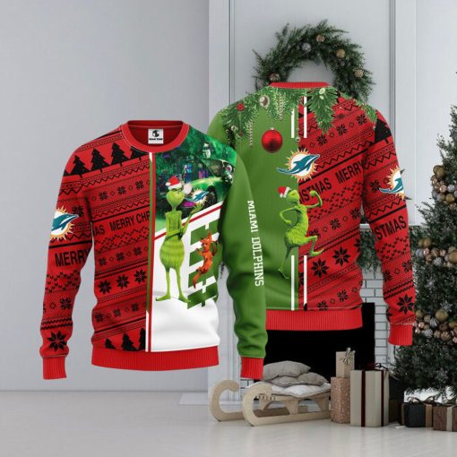 Miami Dolphins Grinch & Scooby Doo Christmas Ugly Sweater 1