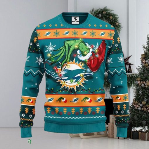 Miami Dolphins Grinch Xmas Ugly Christmas Sweater Best Christmas Gift Ideas