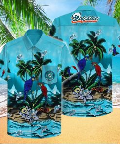 Miami Dolphins Hawaiian Shirt, Tropical Graphic, Tropical Print Shirt