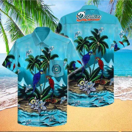 Miami Dolphins Hawaiian Shirt, Tropical Graphic, Tropical Print Shirt