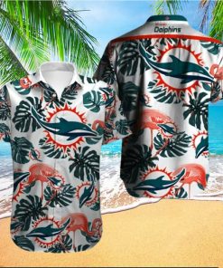 Miami Dolphins Hawaiian Shirt, Tropical Leaves, Cheap Hawaiian Shirt