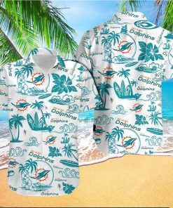 Miami Dolphins Hawaiian Shirt, Tropical Pattern, Tropical Print Shirt