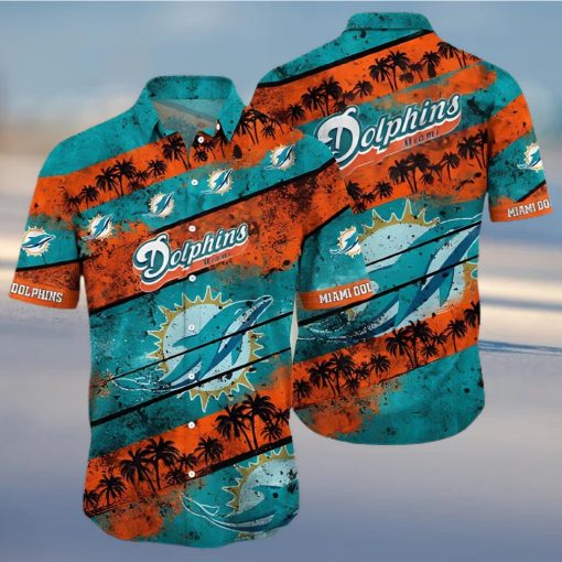 Miami Dolphins Hawaiian Shirt  Unique Sunset Graphic  Unique Hawaiian Shirt removebg