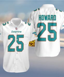 Miami Dolphins Hawaiian Shirt White Xavien Howard 25