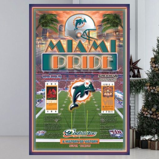 Miami Dolphins History Of Victory Time Super Bowl Champions Poster