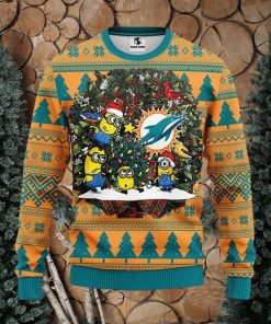 Miami Dolphins Minion Christmas Ugly Sweater