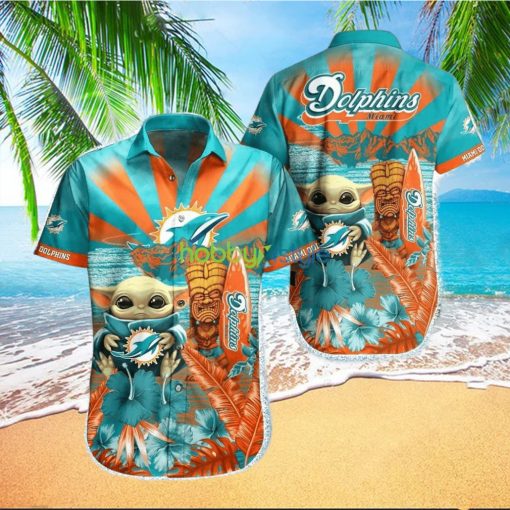 Miami Dolphins NFL Baby Yoda Hawaiian Shirt